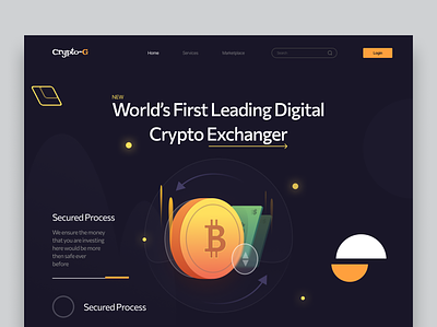 Crypto Exchanger-Design crypto figma howto illustration mansoor money nft trend uiux webdesign