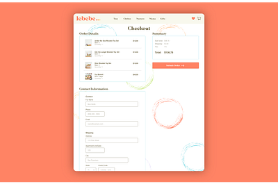 Children's Boutique Checkout Page checkout childrens ui uiux webdesign