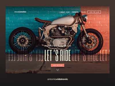 Motorcycle club website - UI design 2022 figma identity landingpage marketing motorcycle ui ui design vintage visual identity web design web site