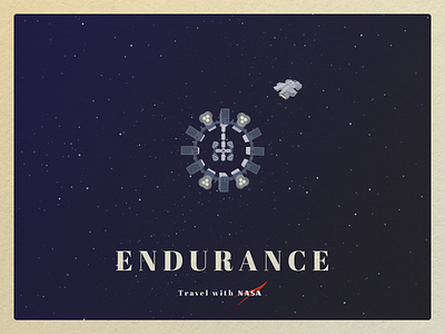 Travel with NASA dribbbleweeklywarmup interstellar nasa postcard poster space spaceship travel weeklywarmup