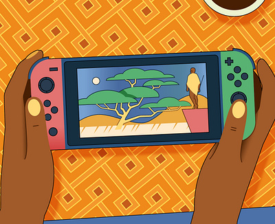 Africa-Centric Gaming digital editorial folioart gaming illustration kiki ljung vector