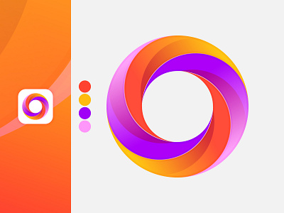 Letter O app icon brand identity bright colors circles colorful concept creative design gradient grid logo gridsystem illustrator logo logotype motion o letter o lettermark o logo ui vector