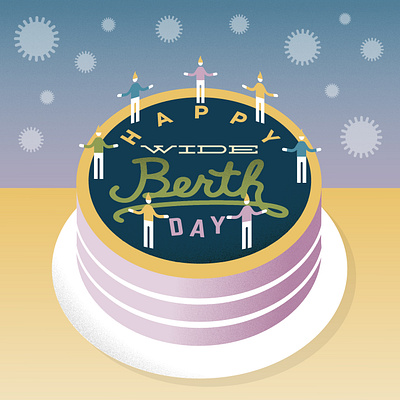 Happy Wide-Berth Day design grainy illustration typogaphy