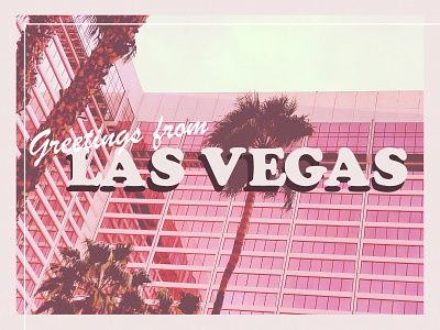 greetings from las vegas design graphic design las vegas nevada pink postcard typography