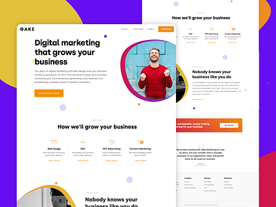 Oake Marketing Digital Agency Website Home Page Design adobe xd agency agency branding agency website branding design home page homepage homepage design web web design web designer web development web development agency web site website website design website designing website development company websites