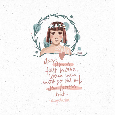 quote <3 angeladoe breathe draw drawing illustration illustration digital ipadpro kiasue lettering quote woman woman illustration