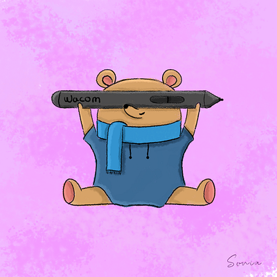 Osito Teddy art bear design drawing illustration wacom