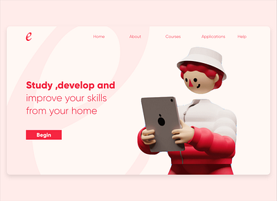 elearning concept clean concepr design flat landing landing concept landing design landing page landing page concept landing page design landing page ui landingpage learning app learning platform minimal ui uidesign uiux ux web