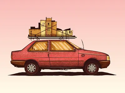 Premio brazil car design grain grain texture graphic design holidays illustration illustrator pink sun travel tropical truegrit truegrittexture vector