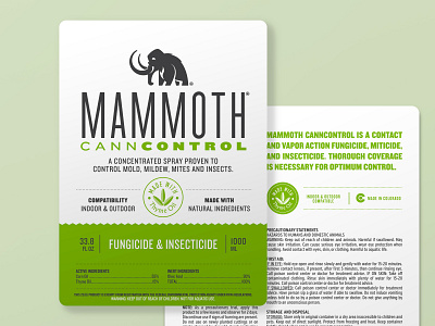Mammoth Canncontrol Label agriculture branding cannabis branding cannabis design design label design label packaging layoutdesign