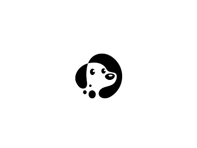 Spotted logo abstract circle creative cute damatian dog dogs hound kreatank logo negative space pet simple wolf
