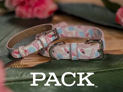 PACK Leashes all over print illustration illustrator logo logo design logotype pattern print design repeat print surface pattern design tropical leaves
