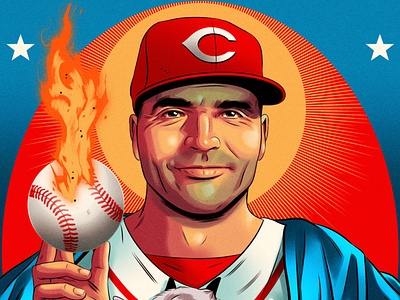 Baseball alexander wells digital editorial folioart illustration portrait sport