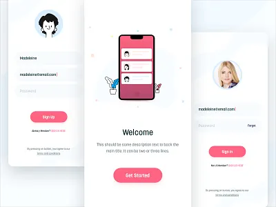 Onboarding Design clean design illustration logo mobile mobile app onboarding sign in signup typography ui ux vector