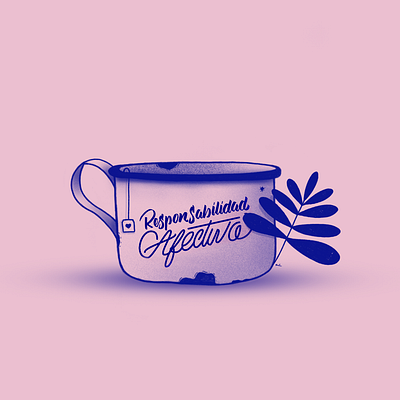 Responsabilidad Afectiva art blue colorpalette design healthylove illustration lettering love pink plants pot relationships