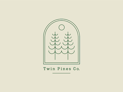 Twin Pines Co. badge branding caribou creative laura prpich logo minimal monoline pnw vancouver island vector