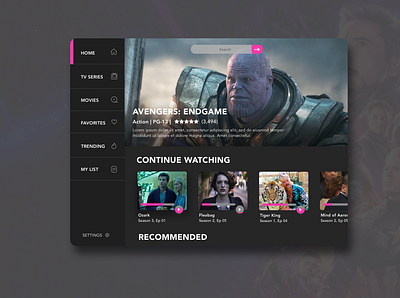 TV/Video Streaming app desktop app interface design product design streaming app ui ux uxdesign