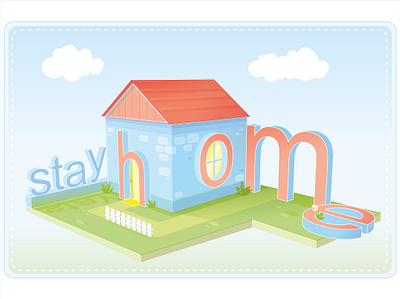 Stay home childrens illustration home illustration vector art