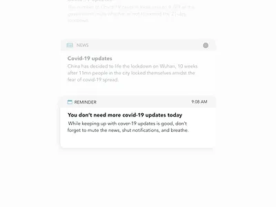 A different notification for covid-19 app design app designer application coronavirus covid19 digital minimal minimalism mobile notification notifications ui designer uidesign uiux ux design ux designer uxdesign uxdesigner uxui
