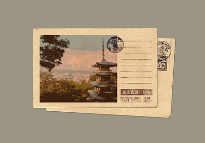 Japan Postcard design dribbbleweeklywarmup illustration japan postcard