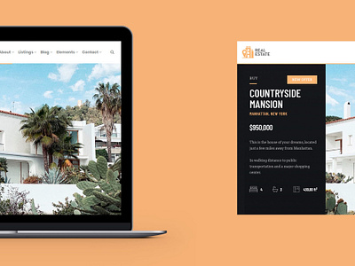 MacBook View - RealEstate WordPress Theme design listings page builder plugins property real estate real estate agency real estate branding real estate logo real estate wordpress responsive site builder template templates theme web design web development wordpress