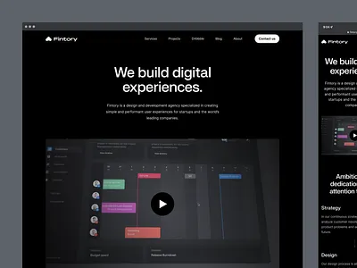 Fintory - New Website agency website app branding clean design design agency digital studio website fintory homepage landing page logo marketing product design ui user interface ux visual identity web web design website