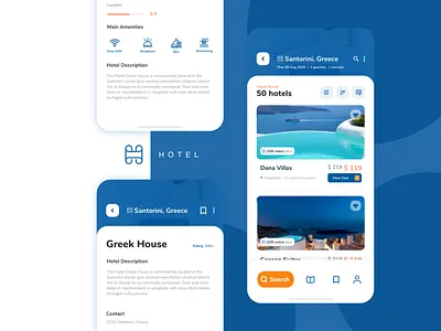Hotel Booking App design hotel booking mobile app search travel user inteface
