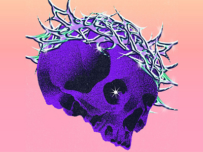 Ash Crown aesthetic cartoon character cover design graphic design illustration lofi retro skull texture vector vintage vinyl