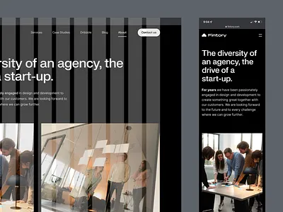 Fintory - About agency website android app app branding clean design design agency fintory hero website ios app logo marketing product design typography ui agency user interface ux agency visual identity web design website