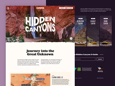 Hidden Canyons Microsite 829 branding creative dan fleming design ui website