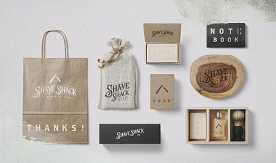 Shave Shack Barber Shop branding design logo packaging type typography