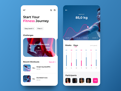 Fitness App UI Design cards concept design fitness fitness app minimal mobile sport statistic statistics stats ui ux