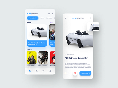 Playstation App Design 2020 app application clean controller design figma game game shop game store icon mobile mobile app mobile ui playstation playstation5 ps5 sony store design ux