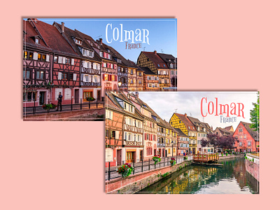 Colmar France postcard city colmar design dribbbleweeklywarmup font france graphic design illustrator pastel postcard sweet weekly challenge weeklywarmup