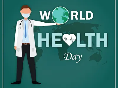 World health Day background backgroundset branding character design flat icon illustration logo vector