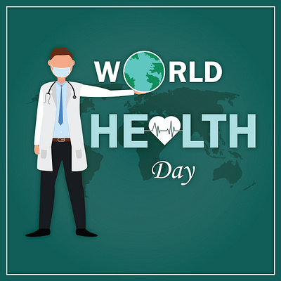 World health Day background backgroundset branding character design flat icon illustration logo vector