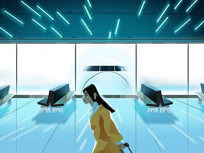 Airport adorable airport creative cute illustration inspiration