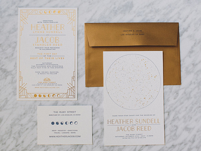 Art Deco Wedding Invitation art deco astrology astronomy celestial foiling graphic design invitation letterpress wedding wedding invitation