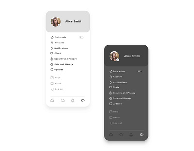 Minimal Message App Settings 007 applications behance daily 100 challenge dailyui dailyui 007 dark mode dribbble lightmode message app minimalist mobile ui settings settings ui ui uidesign uiux