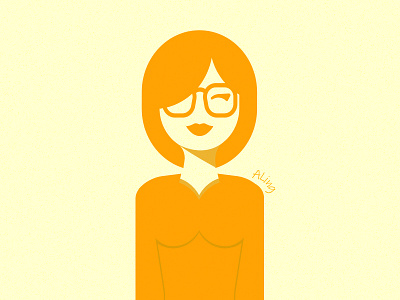 ALing character design flat character simple woman
