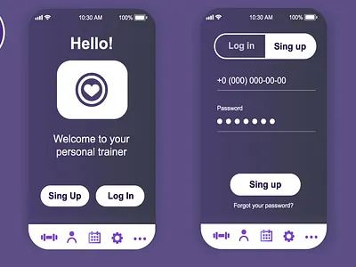 UI/UX Design For gym login animation branding design illustration illustrator logo typography ui ux vector web