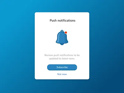 Pop up push notification bell blue browser modal notification popup push