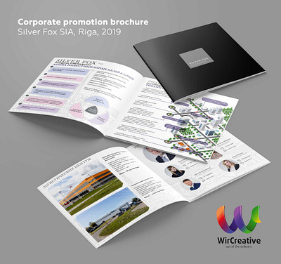 Silver Fox corporative brochure. 2019 brochure design infographic layout publishing