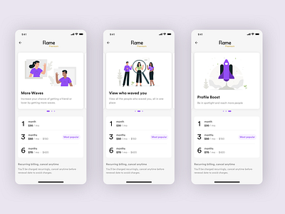 Premium membership features clean dating friends illustration iphone x iphonex premium social ui user interface