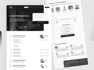 Content Factory landing page design black black white black and white design factory landing landing design landing page ui