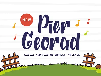 Pier Georad - Display Typeface apparel bold branding cartoon casual child comic cute display display font hallowen header headline joyful kids kindergarten packaging playful posters sweet