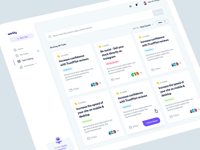 Workly - Task Catalog analytics cards clean cms dashboard design system grid infographic layout list product design task management tasks ui ui design user experience user interface ux ux design web design