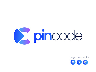 Pincode Logo Mark for - Web Agency Brand brand brand identity branding code logo gradient icon identity logo logo design logo designer logomark logotype minimal modern monogram software logo tech logo typogrpahy vector web logo