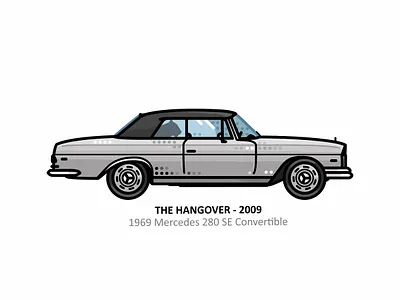 The Hangover 1969 mercedes car design dots engine fast icon iconic illustrator line movies outline speed steel taiger vector vehicle