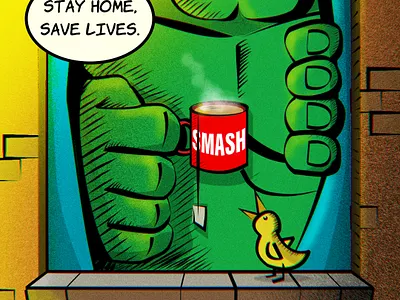 Be a Hero. Stay Home. 👊 #smash #hulk 2d adobe illustration illustrator vector